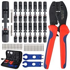 10Pair Solar Crimp Tool Connector Spanner PV Crimper Wire Stripper Crimping Kit