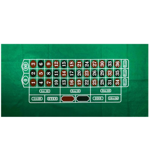 Roulette table top felt layout - top,