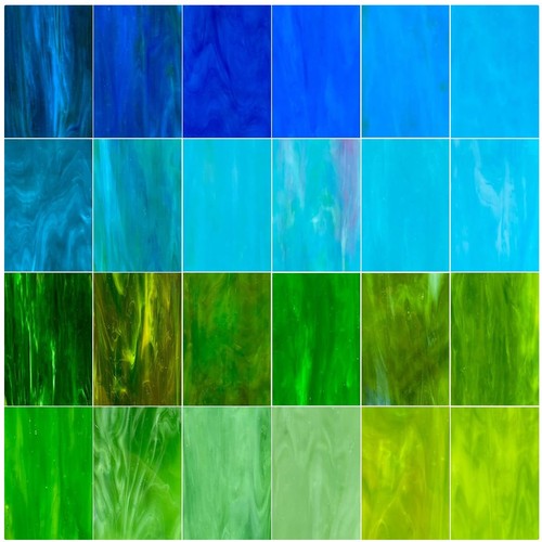 Unique blue green - green, stained