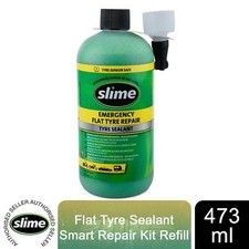 Slime Flat Tyre Sealant Smart Repair Kit Refill 473ml, All Road Vehicles
