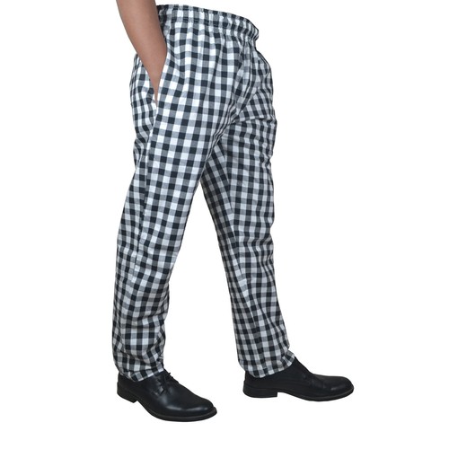 Chess board trousers - trousers, black