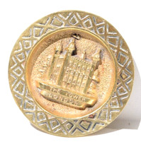 Rare Vintage Peerage England Brass Dish Tower of London Embossed 4¼" Mid-Century