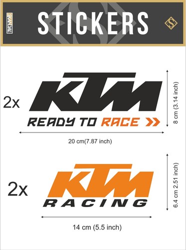 Ktm racing stickers - 4x,