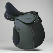 Changeable Gullet Pony Saddle Vegan Synthetic Leather With 5 Gullets 14 inch