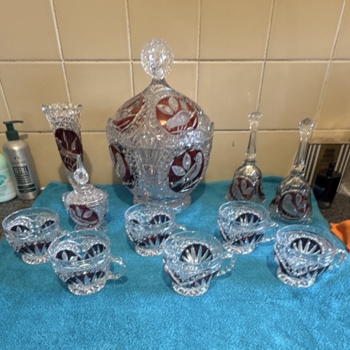 11pc vintage hofbauer crystal - 11pc,