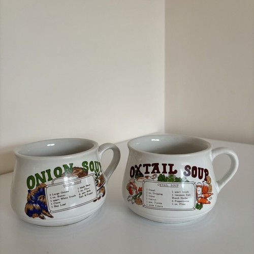 Vintage retro soup bowls mugs - vintage,