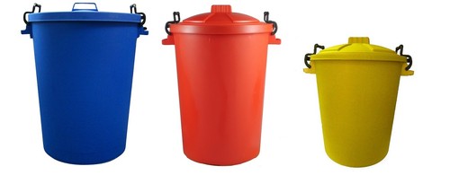 Colour dustbins 80l - colour,
