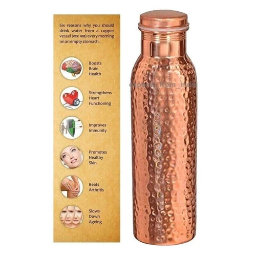 Pure copper water bottle 1000 - copper,