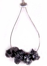 0.95 Ct Natural Black Color Raw Uncut Rough Loose Diamond Drilled Beads NR