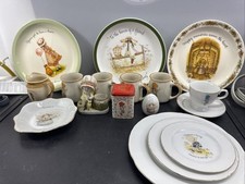 Vintage 16 Piece Holly Hobbie Lot Collectors Edition Plates Tea Cups Egg Candle