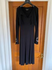 Isabel de Pedro Black Jersey Dress Size UK 8 Arm Detailing