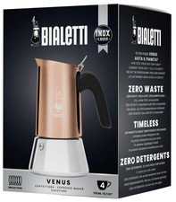 Bialetti Venus 4 Cup Induction Stainless Steel Espresso Coffee Maker / Moka Pot