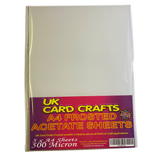 A4 Frosted Opaque Acetate 500 Micron x 5 Sheets, Semi Transparent, Craft Plastic