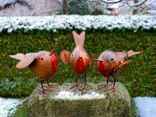 Christmas Metal Robin Garden