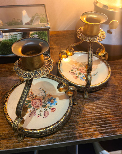 Pair victorian brass - pair,