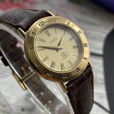 Gucci Watch 3000.2.L  Ladies Vintage 1990s Swiss Made Golden Ring Dial 26mm Case