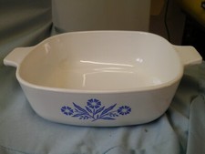 Vintage Pyrosil Ware Blue flower 7” Square Dish 900 8 700 Netherlands