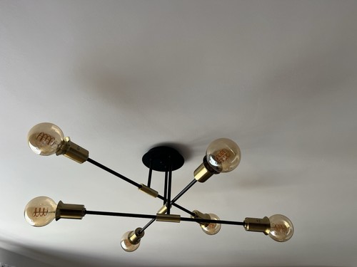 Modern light black gold - 6-light, &