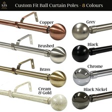 Curtain Pole Metal Chrome