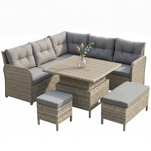 Outsunny pcs rattan garden - 6,