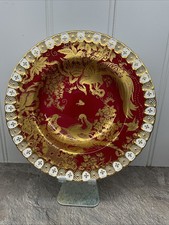 Crown Derby Bone China Dish Ruby And Gold XXXV111 Pheasant Pattern