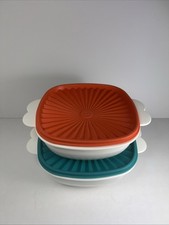 Tupperware - 2 x Stackable Servalier Bowls With Lids - 3L & 2.4L - Vintage Retro