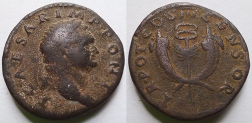 Titus caesar 74 roman - as, ad