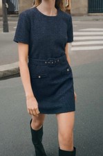 Zara Blue Boucle Structured