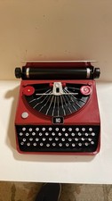 Red Typewriter Decor Prop Metal Art Ornament Desk
