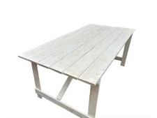 Folding wooden trestle tables