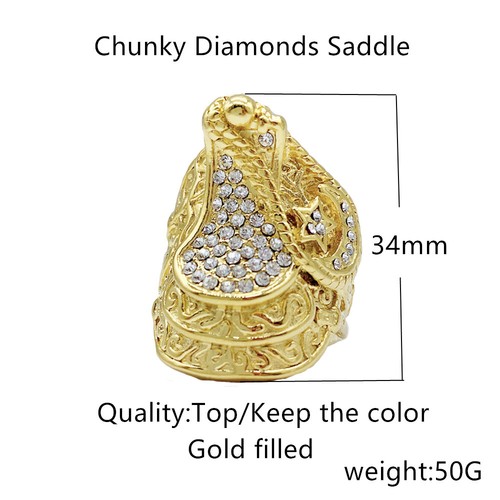 Chunky saddle ring gold/silver