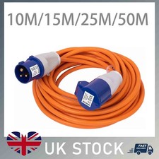 50M/25M/15M/10M Heavy Duty Hook Up Caravan Cable Camping Mains Extension 16Amp