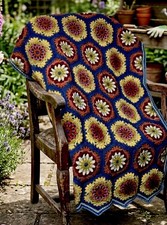 Blue House Crochet Blanket