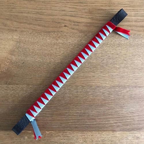 Browband velvet red and - red, sage