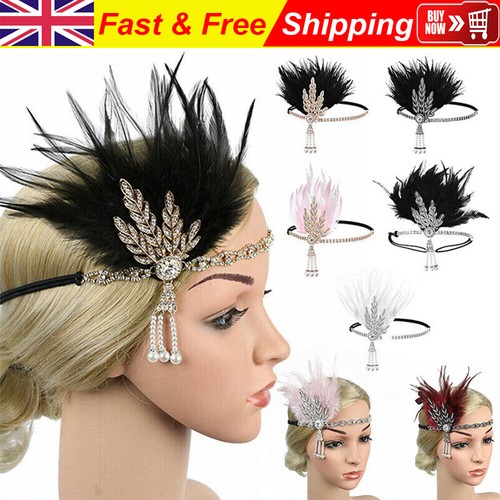 1920s feather headband - 1920s,
