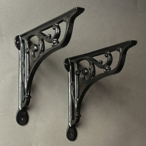 Pair black antique cast - 8",