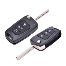 Remote Folding Key Shell Case 3 Buttons Fob For Hyundai I20 I30 IX35 I35 ZF _wo