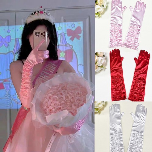 Women satin long gloves - women's,