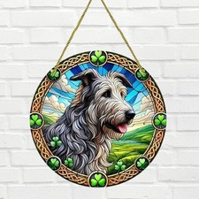 Irish Wolfhound Suncatcher Decoration Stained Glass Effect Window Hanging Gift