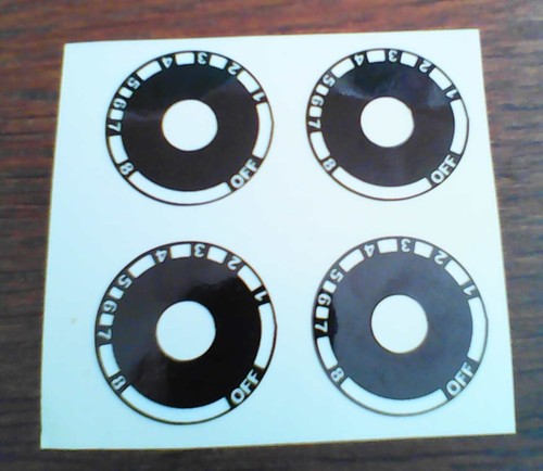 Four 8ft dial - stickers, for