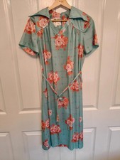 Norman Linton Green Floral Vintage Dress - Size 16