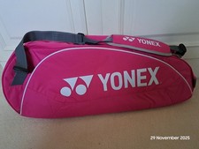 YONEX Badminton Pink Bag - Holds 6 Racquets, 3 Zipped Pockets + Shoe Compartment