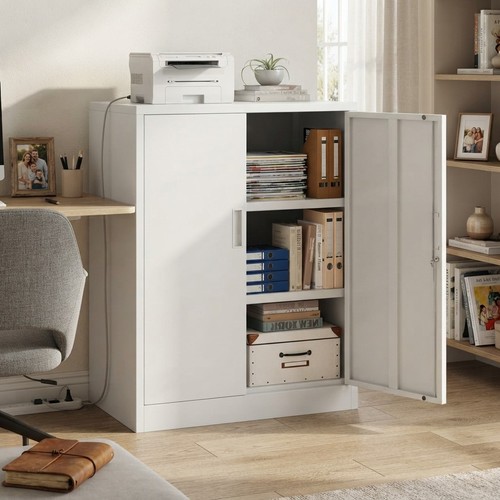 Durable white metal storage - white,