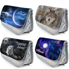 Personalised Pencil Case Girls Wolf Stationary School Bag Kids Fantasy Birthday