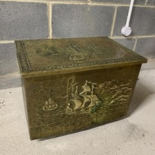 Antique Wooden Coal Scuttle
