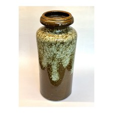 WEST GERMAN VINTAGE SCHEURICH KERAMIK BROWN FAT LAVA POTTERY VASE 1960's 517-30
