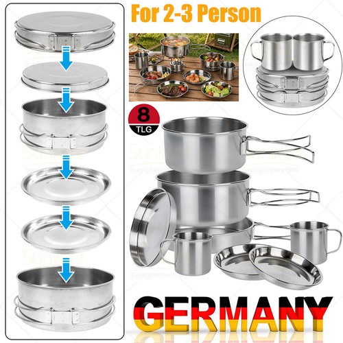 8pcs stainless steel cookware - steel,
