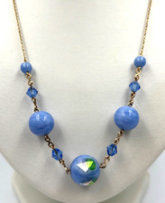 Old Vintage Blue Foil Satin