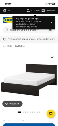 Ikea malm standard double bed - malm,