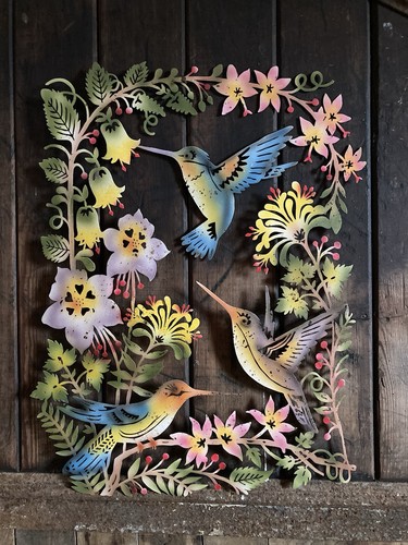 Coloured metal hummingbird - hummingbird, /